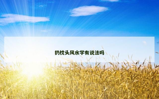 扔枕头风水学有说法吗