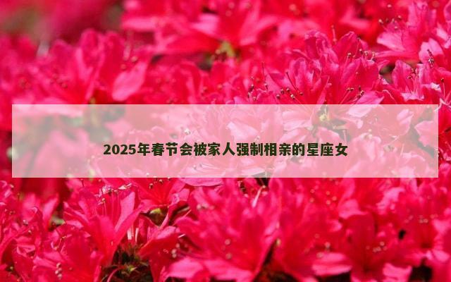 2025年春节会被家人强制相亲的星座女