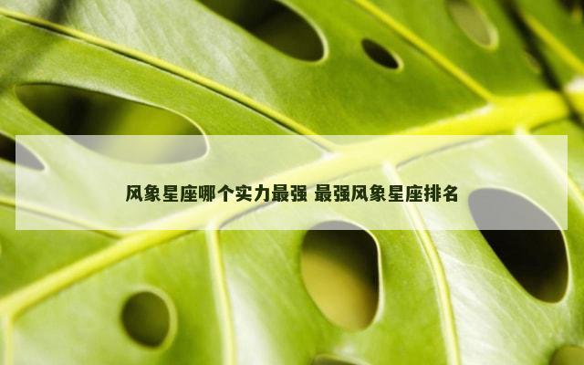 风象星座哪个实力最强 最强风象星座排名