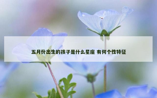 五月份出生的孩子是什么星座 有何个性特征