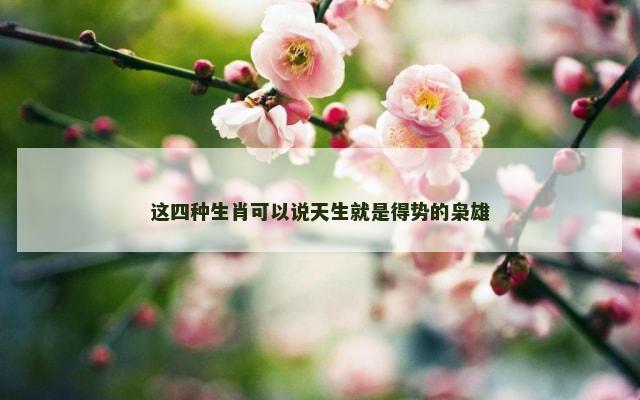 这四种生肖可以说天生就是得势的枭雄