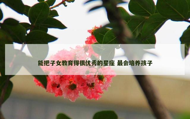 能把子女教育得很优秀的星座 最会培养孩子