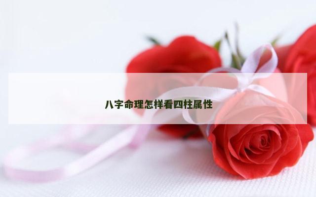 八字命理怎样看四柱属性