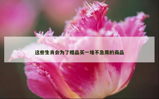 这些生肖会为了赠品买一堆不急用的商品