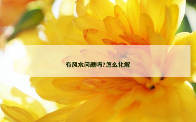 有风水问题吗?怎么化解