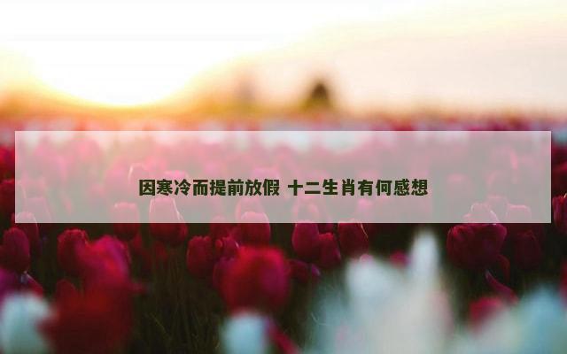 因寒冷而提前放假 十二生肖有何感想
