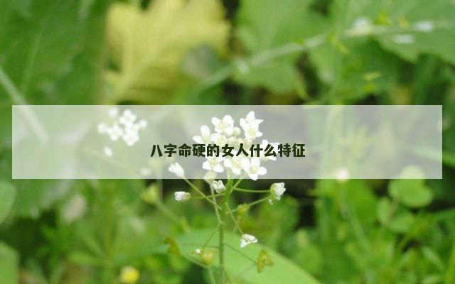 八字命硬的女人什么特征
