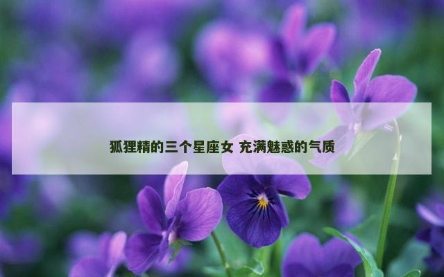 狐狸精的三个星座女 充满魅惑的气质