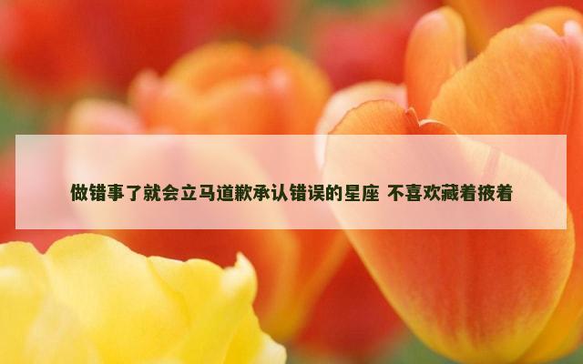 做错事了就会立马道歉承认错误的星座 不喜欢藏着掖着