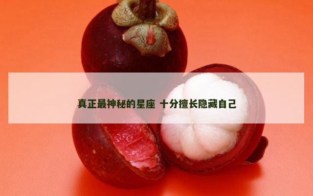 真正最神秘的星座 十分擅长隐藏自己