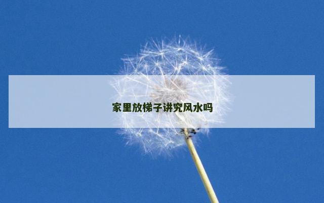 家里放梯子讲究风水吗