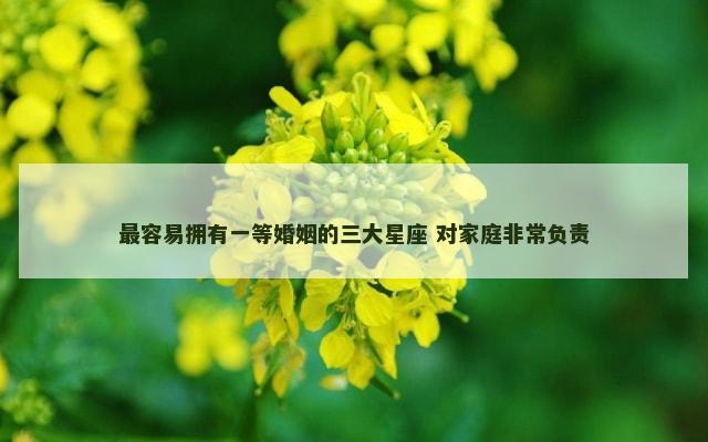 最容易拥有一等婚姻的三大星座 对家庭非常负责