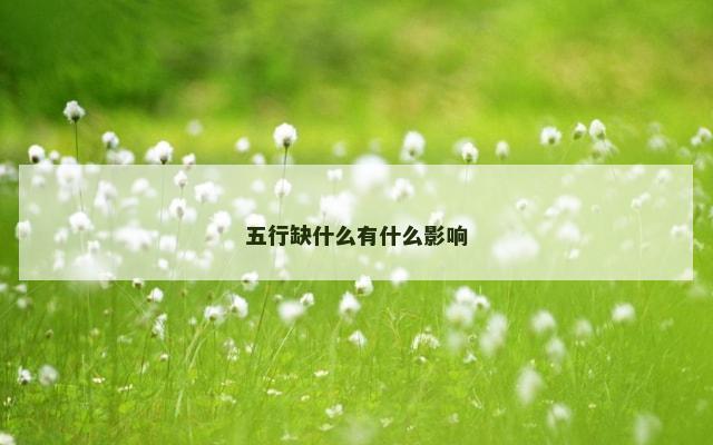 五行缺什么有什么影响