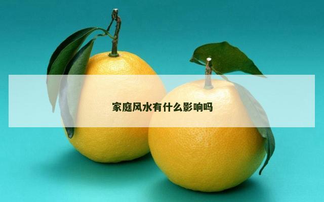 家庭风水有什么影响吗