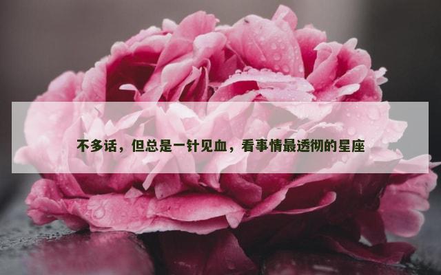 不多话，但总是一针见血，看事情最透彻的星座