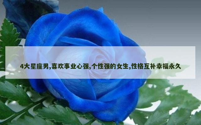 4大星座男,喜欢事业心强,个性强的女生,性格互补幸福永久