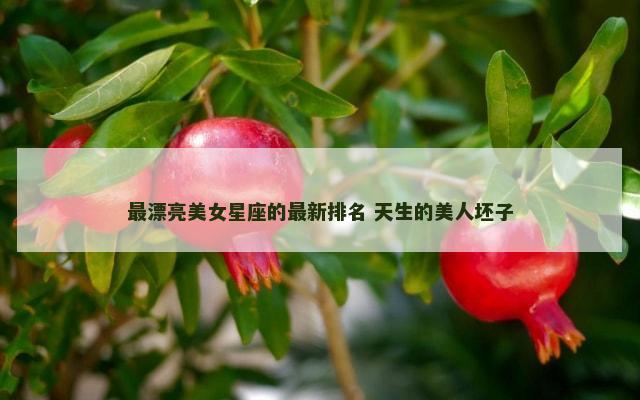 最漂亮美女星座的最新排名 天生的美人坯子