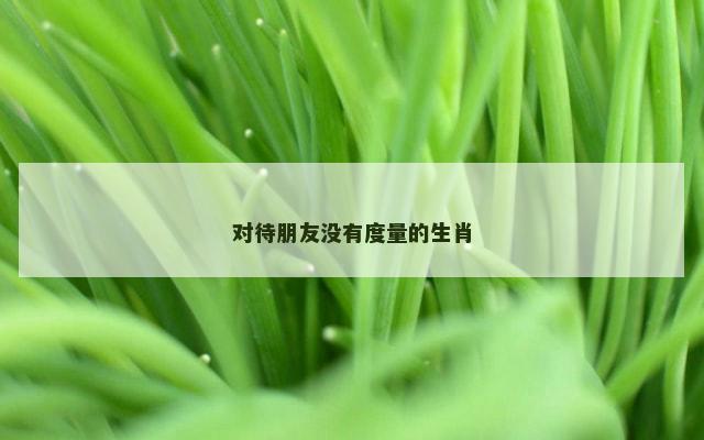 对待朋友没有度量的生肖