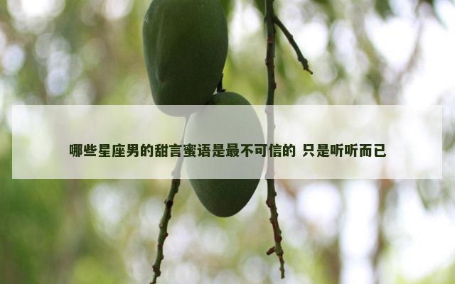 哪些星座男的甜言蜜语是最不可信的 只是听听而已