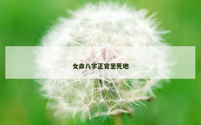 女命八字正官坐死地