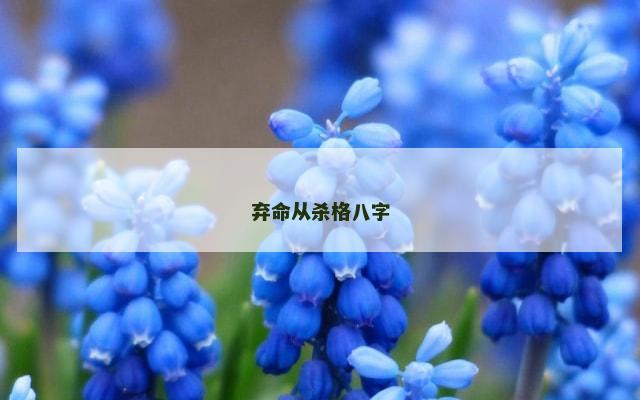 弃命从杀格八字