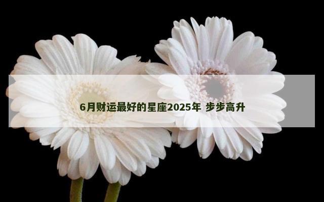 6月财运最好的星座2025年 步步高升