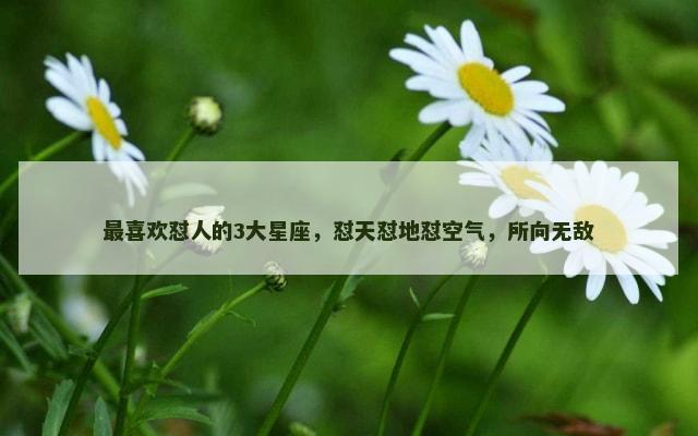 最喜欢怼人的3大星座，怼天怼地怼空气，所向无敌