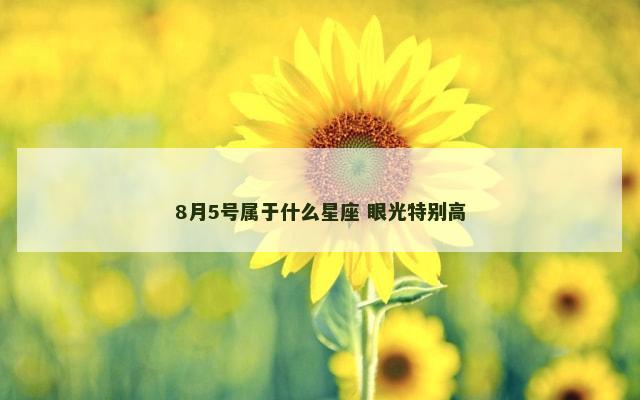 8月5号属于什么星座 眼光特别高