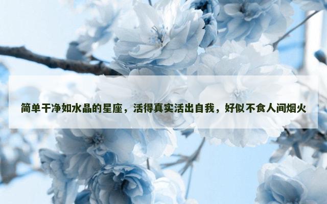 简单干净如水晶的星座，活得真实活出自我，好似不食人间烟火
