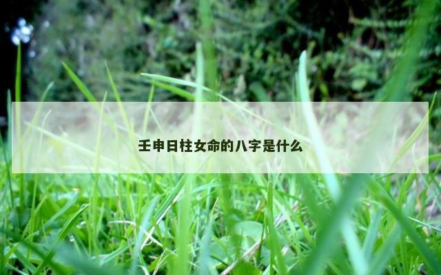 壬申日柱女命的八字是什么