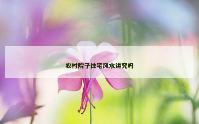 农村院子住宅风水讲究吗