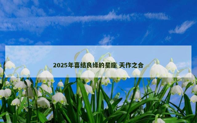 2025年喜结良缘的星座 天作之合