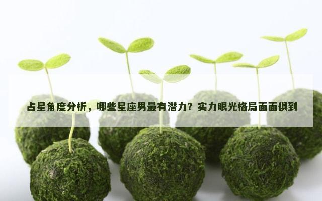占星角度分析，哪些星座男最有潜力？实力眼光格局面面俱到