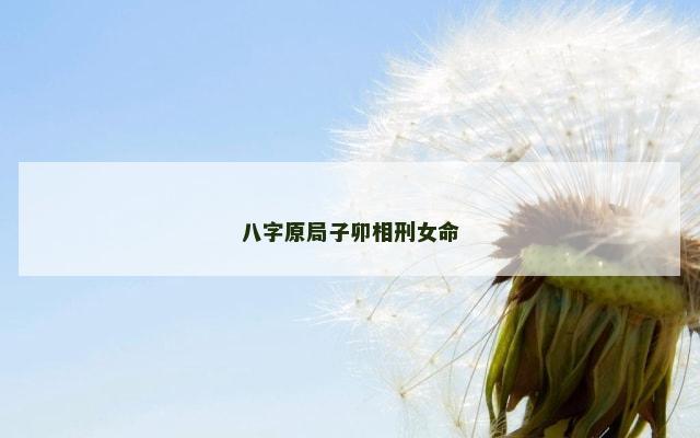 八字原局子卯相刑女命