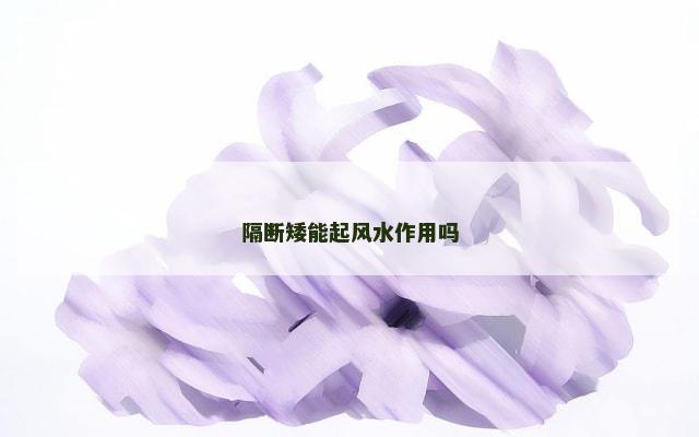 隔断矮能起风水作用吗