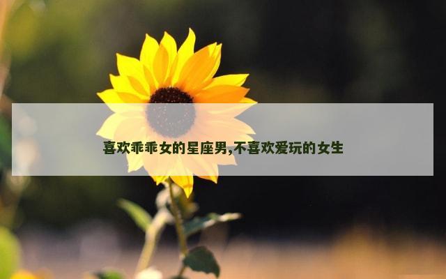 喜欢乖乖女的星座男,不喜欢爱玩的女生
