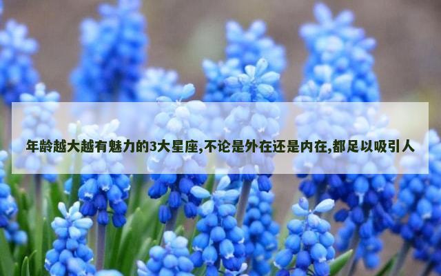年龄越大越有魅力的3大星座,不论是外在还是内在,都足以吸引人