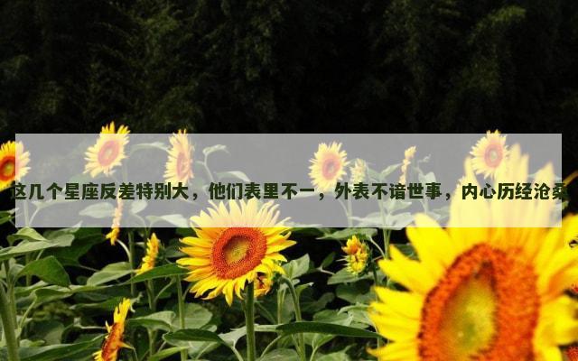 这几个星座反差特别大，他们表里不一，外表不谙世事，内心历经沧桑
