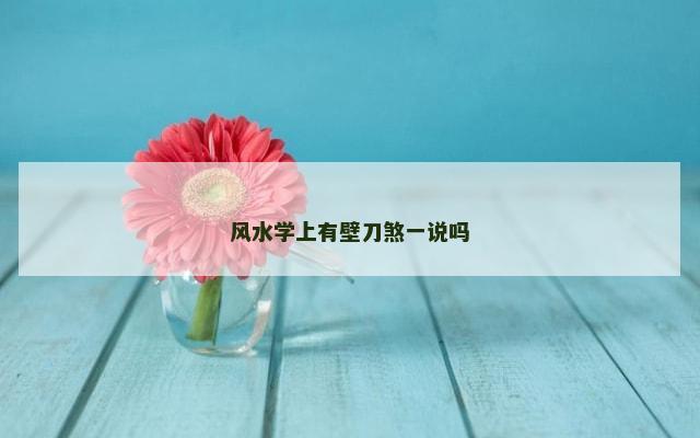 风水学上有壁刀煞一说吗