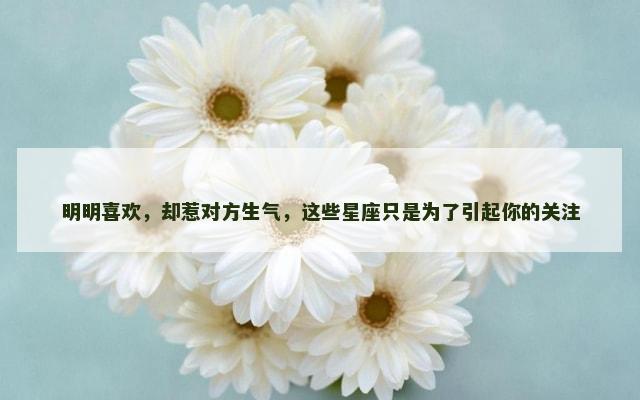 明明喜欢，却惹对方生气，这些星座只是为了引起你的关注
