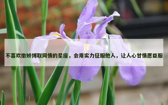 不喜欢撒娇博取同情的星座，会用实力征服他人，让人心甘情愿臣服