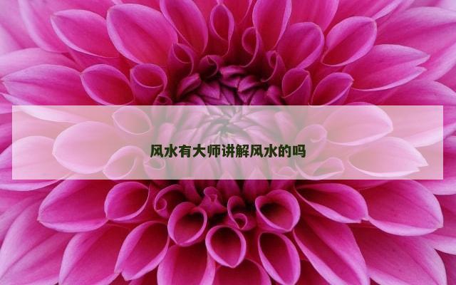 风水有大师讲解风水的吗
