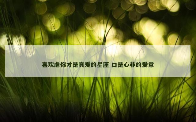 喜欢虐你才是真爱的星座 口是心非的爱意