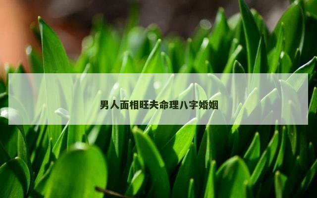 男人面相旺夫命理八字婚姻