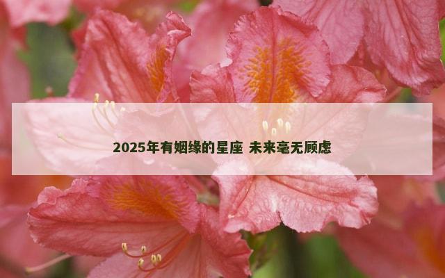 2025年有姻缘的星座 未来毫无顾虑