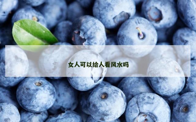 女人可以给人看风水吗