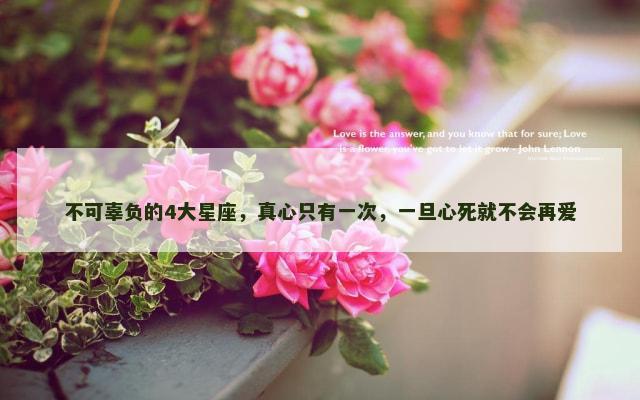 不可辜负的4大星座，真心只有一次，一旦心死就不会再爱