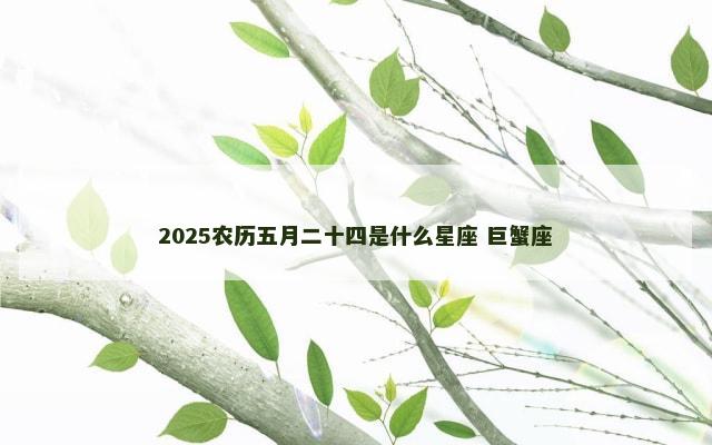 2025农历五月二十四是什么星座 巨蟹座