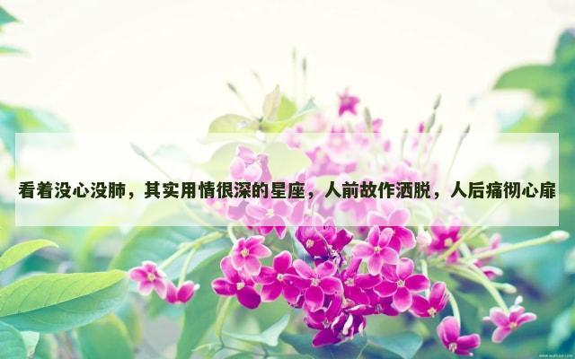看着没心没肺，其实用情很深的星座，人前故作洒脱，人后痛彻心扉