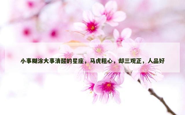小事糊涂大事清醒的星座，马虎粗心，却三观正，人品好
